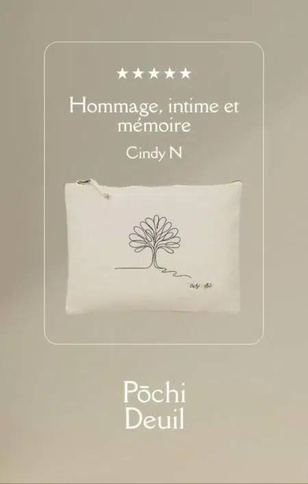 avis client de Cindy sur la pochette Pochi Deuil : "Hommage, intime et mémoire"
