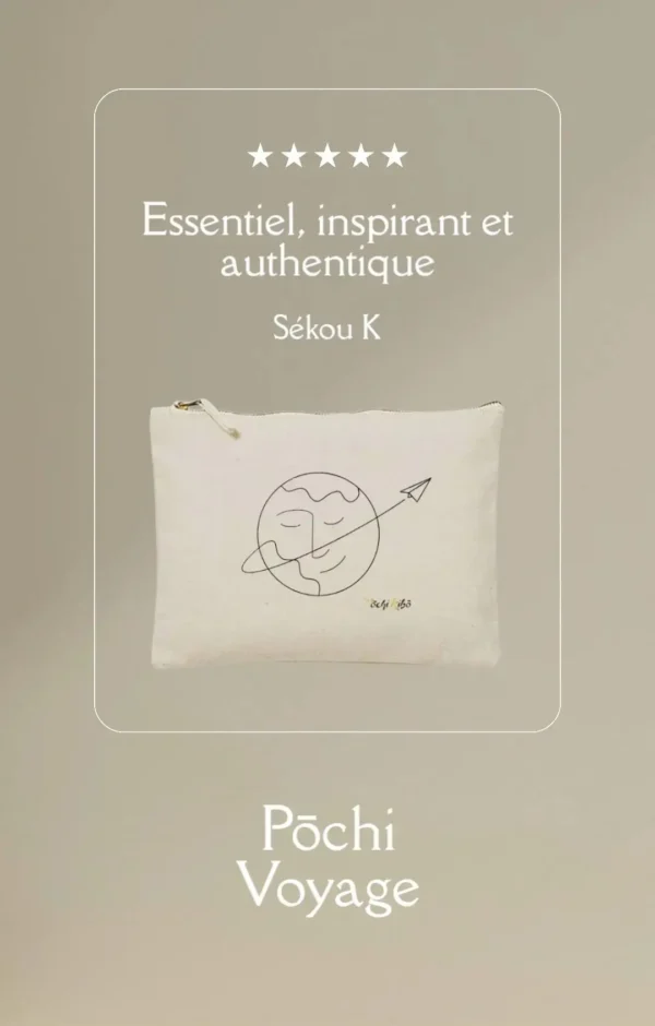 Avis client de Sékou sur la pochette Pochi Voyage : "Essentiel, inspirant et authentique"